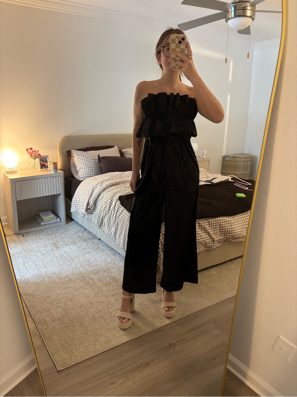 Strapless Black Wide-Leg Jumpsuit